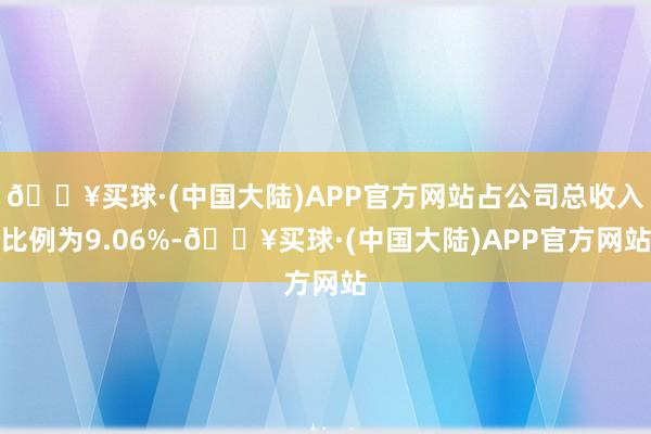 🔥买球·(中国大陆)APP官方网站占公司总收入比例为9.06%-🔥买球·(中国大陆)APP官方网站