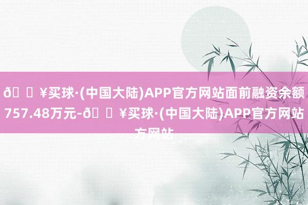 🔥买球·(中国大陆)APP官方网站面前融资余额757.48万元-🔥买球·(中国大陆)APP官方网站