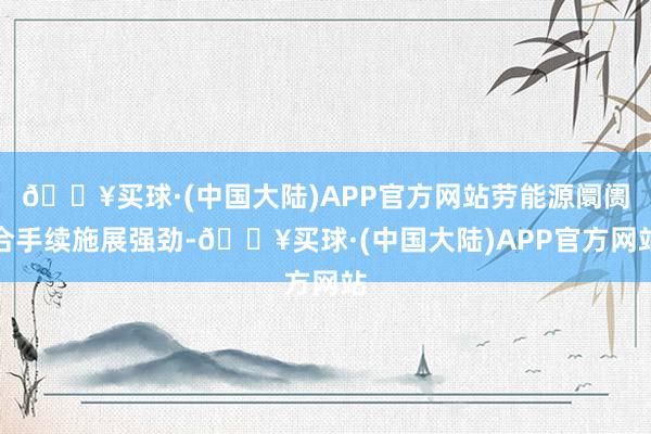 🔥买球·(中国大陆)APP官方网站劳能源阛阓合手续施展强劲-🔥买球·(中国大陆)APP官方网站