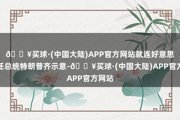 🔥买球·(中国大陆)APP官方网站就连好意思国候任总统特朗普齐示意-🔥买球·(中国大陆)APP官方网站